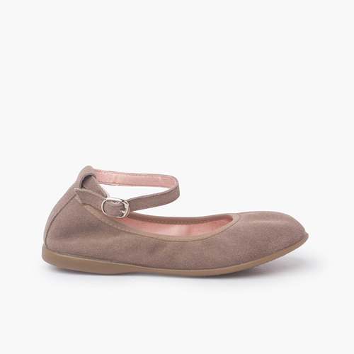 Bailarinas Flexibles Serraje con Pulsera Topo