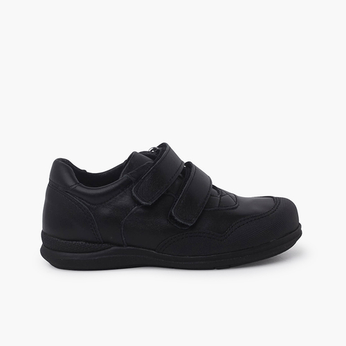 Zapatos Colegiales Puntera Reforzada Doble Cierre Negro
