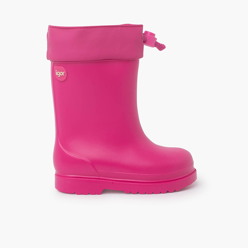 Botas Agua Interior Borreguito Cierre Ajustable Fucsia