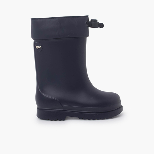 Botas Agua Interior Borreguito Cierre Ajustable Azul Marino
