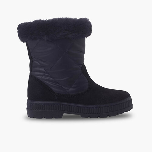 Botas Acolchadas Cuello Pelito Azul Marino