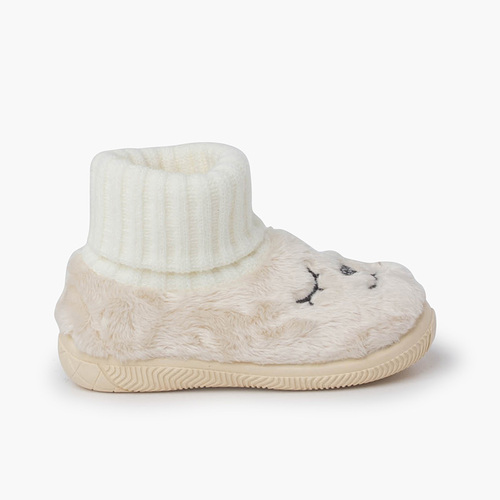 Zapatillas Casa Osito Pelo Suave Calcetín Crudo