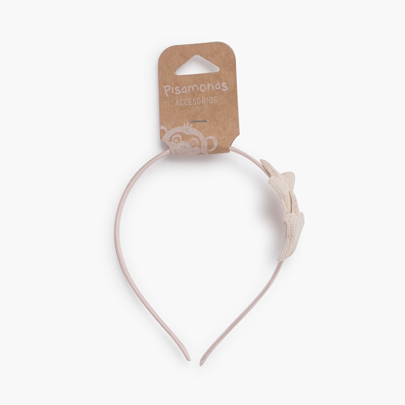Diadema doble estrella micropana Beige