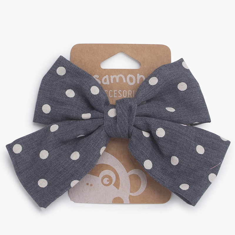 Clip Lazo Topos Pico Pato Azul Marino