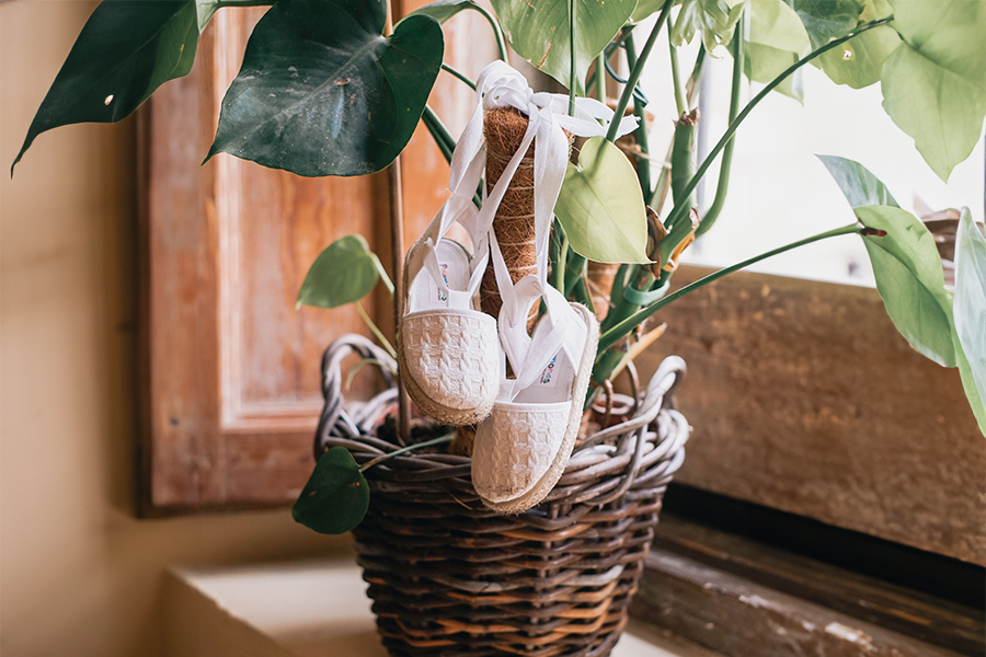 Alpargatas efecto trenzado cintas