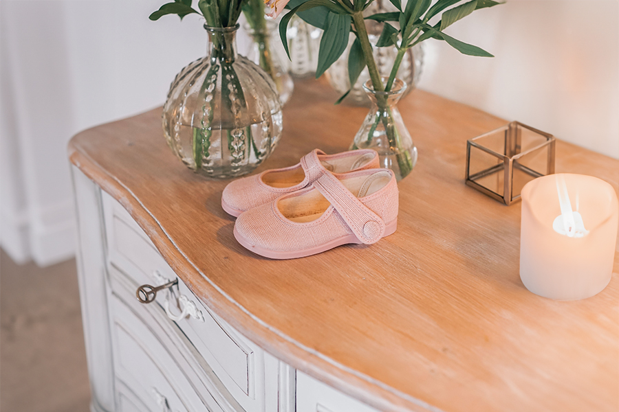 Merceditas lino adorno botón