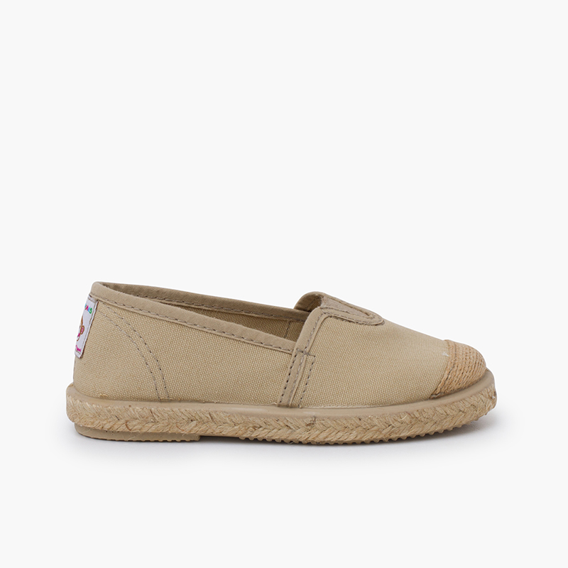 Alpargatas elástico central puntera yute Beige