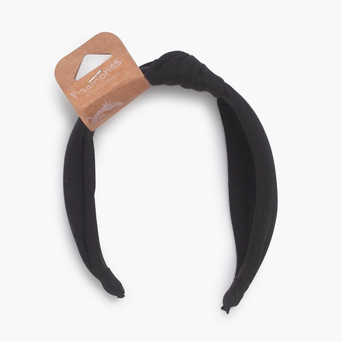 Diadema Anudada Ancha Lana Negro