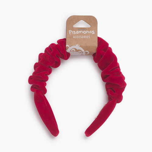 Diadema Terciopelo Tipo Scrunchie Rojo