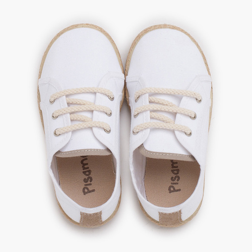 Zapatillas lona cordones tipo alpargata Blanco Nieve