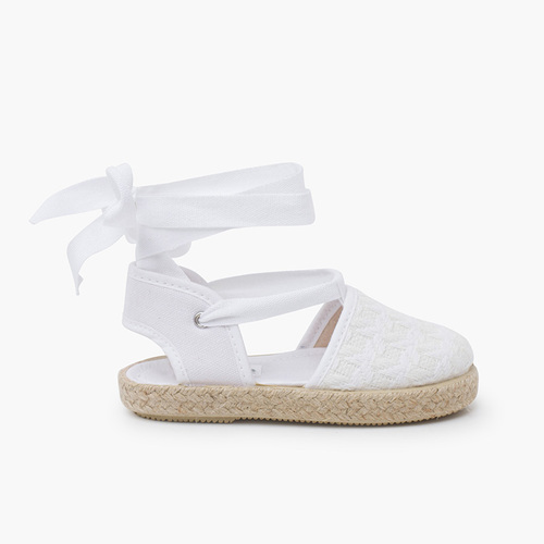 Alpargatas efecto trenzado cintas Blanco