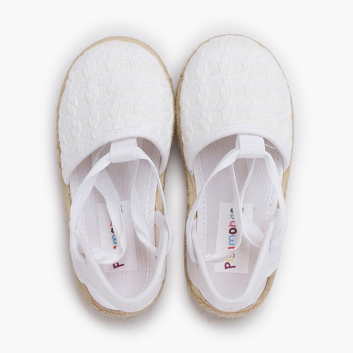 Alpargatas efecto trenzado cintas Blanco