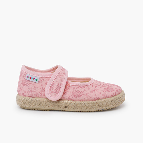 Merceditas suela alpargata ramitas Rosa Viejo