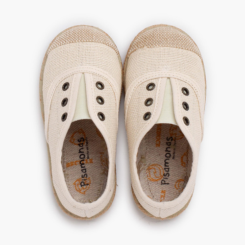 Zapatillas lino sin cordones puntera yute Crudo