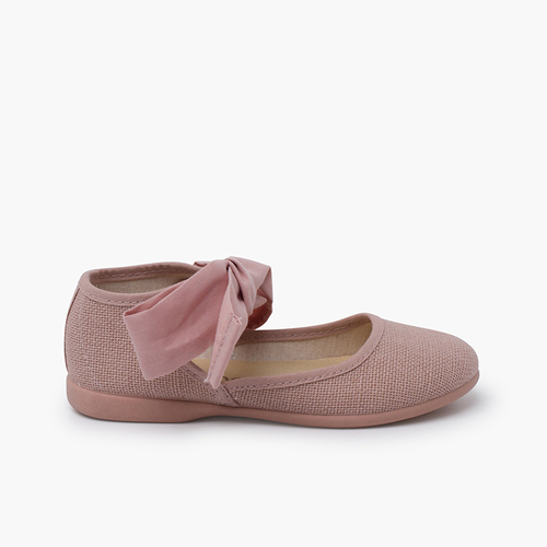 Mercedita escotada con lazada tobillo Rosa Viejo