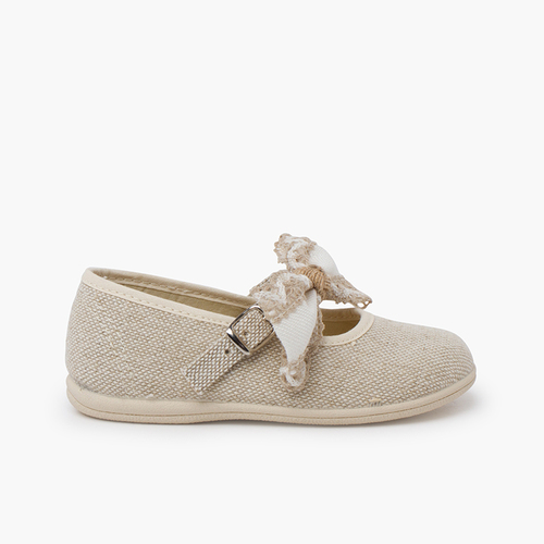 Mercedita lazo con puntilla ceremonia Crudo