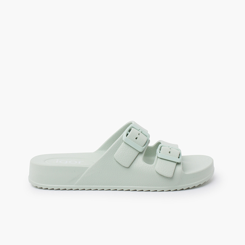 Sandalias Goma EVA Ligeras doble hebilla Menta