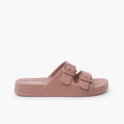 Sandalias Goma EVA Ligeras doble hebilla Rosa