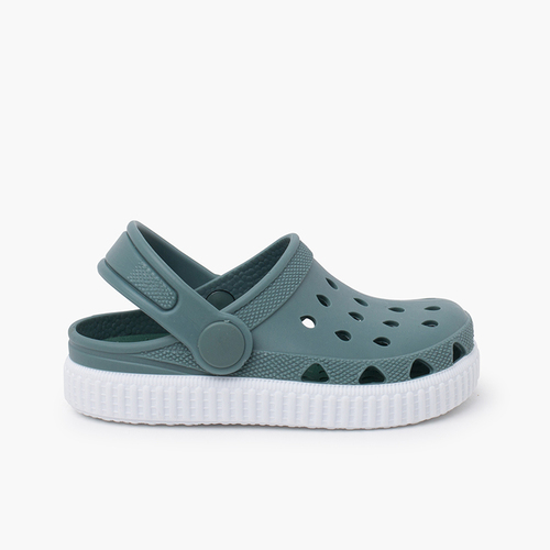 Zuecos goma tipo zapatillas Salvia