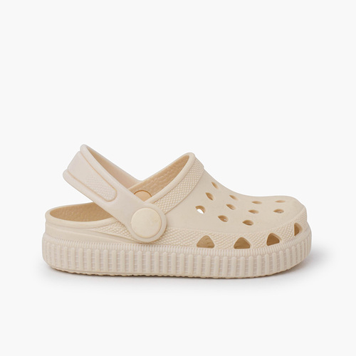 Zuecos goma tipo zapatillas suela color Marfil