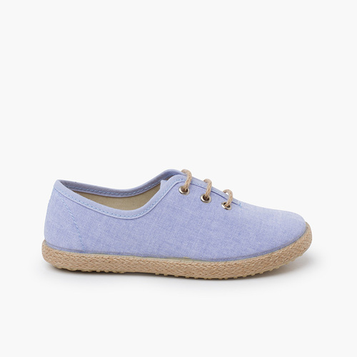 Blucher ceremonia piso alpargata Azul Chambray