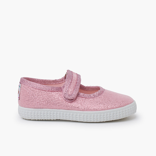 Merceditas brillo tira adherente Rosa