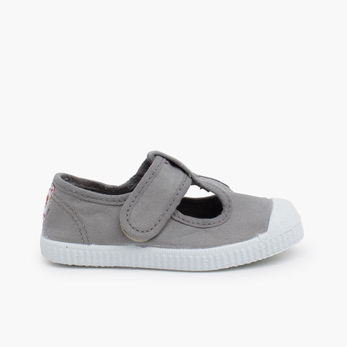 Zapatillas sandalia niños puntera goma Gris