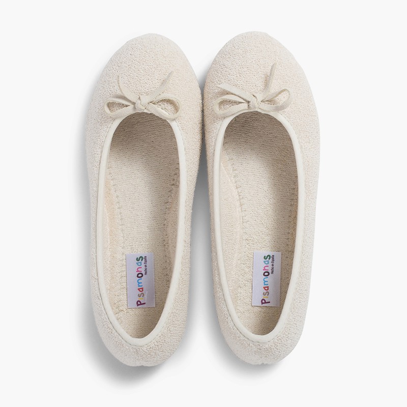 Zapatillas de casa niña de rizo toalla tipo bailarinas