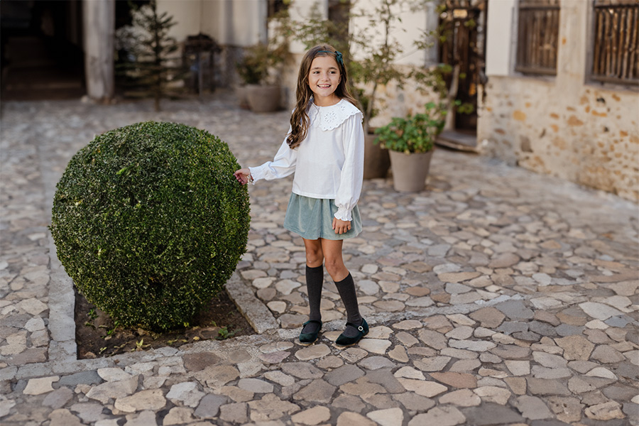 Merceditas niña terciopelo hebilla joya