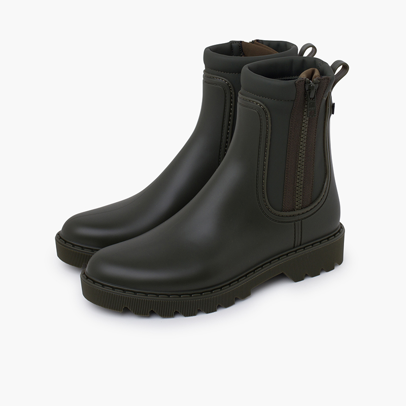 Botines agua mujer forro suave interior  Kaki