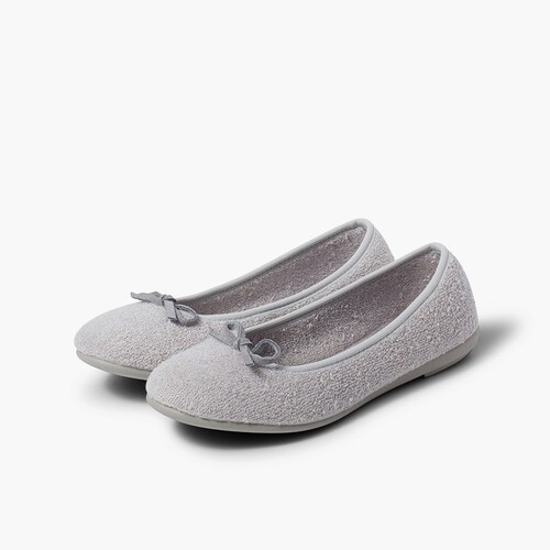 Zapatilla casa bailarina rizo toalla  Gris
