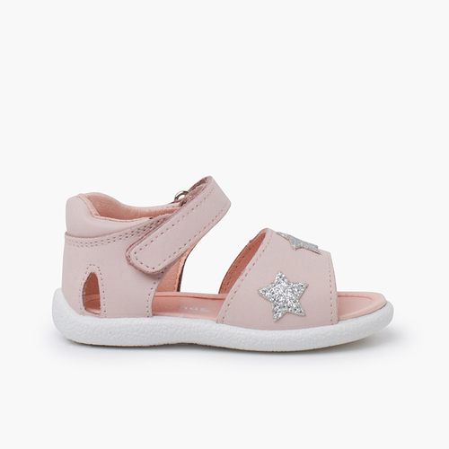 Sandalias bebé niña estrellas purpurina Rosa