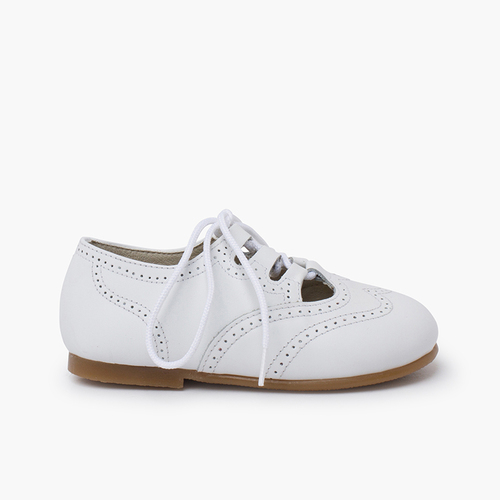 Zapatito inglés piel piso caramelo Blanco