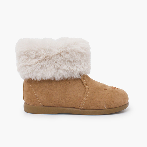 Botas osito cuello pelito Arena