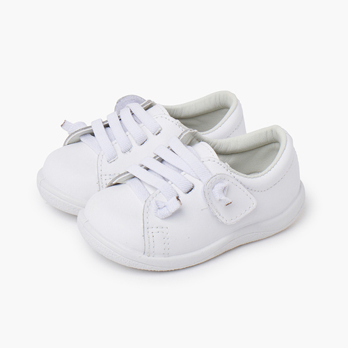Deportivas piel lavable cordones elásticos  Blanco