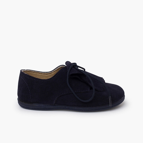 Bluchers serraje lengüeta flecos Azul Marino