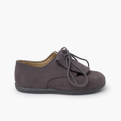 Bluchers serraje lengüeta flecos Gris