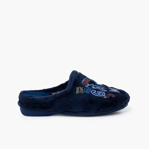 Zapatillas casa tipo zueco gaming Azul Marino