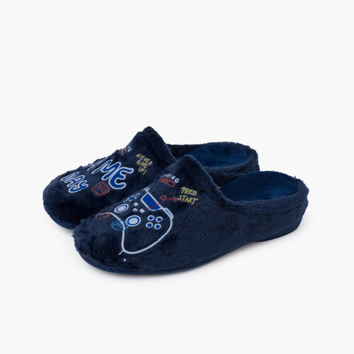 Zapatillas casa tipo zueco gaming Azul Marino