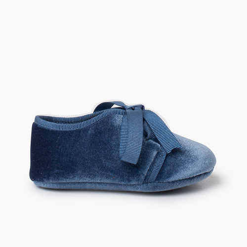 Badana blucher terciopelo lazo faya Azul Francia