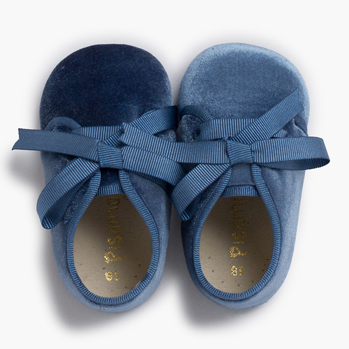 Badana blucher terciopelo lazo faya Azul Francia