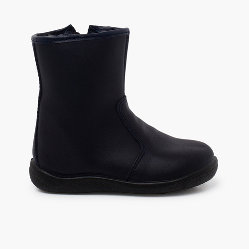 Botas lisas piel lavable niños Azul Marino