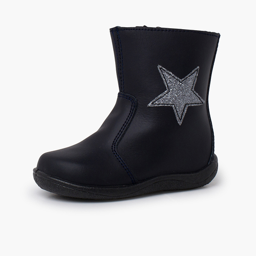 Botas niña estrella piel lavable Azul Marino