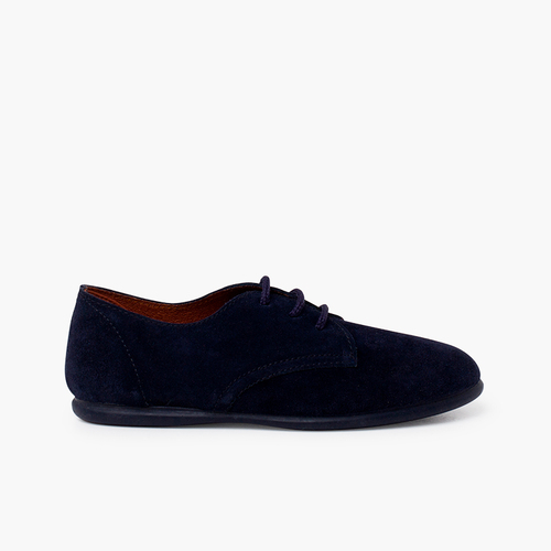 Blucher niños serraje cordones Azul Marino