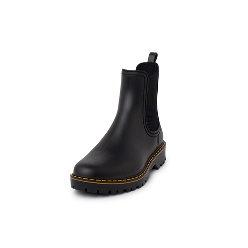 Botines agua mate pespunte suela track Negro