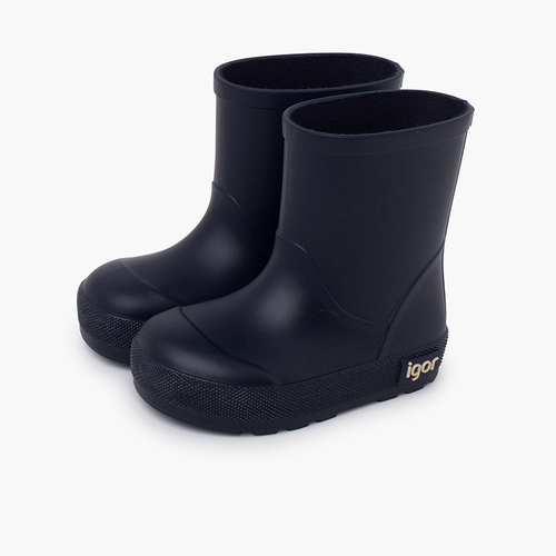 Botas agua niño y niña suela fina  Azul Marino