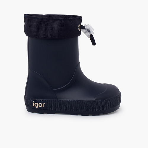 Botas agua niño y niña blanditas y ajustables Azul Marino