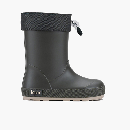 Botas agua niño y niña blanditas y ajustables Kaki