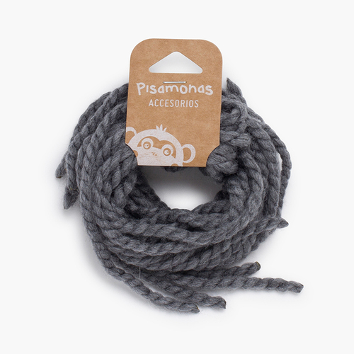 Cordones finos lana para el pelo Gris