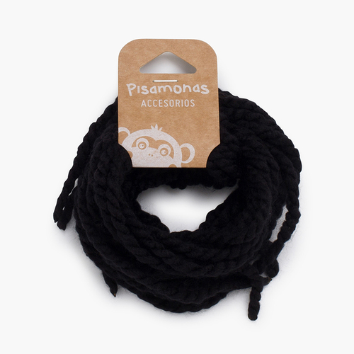 Cordones finos lana para el pelo Negro